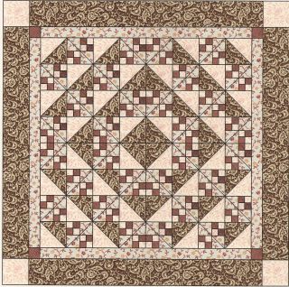 Easy Quilt Kit Beautiful Browns and Pinks Pre Cut Fabrics Ready to Sew