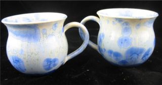 Crystalline Glazed Blue Mugs Pottery Edgecomb Potters