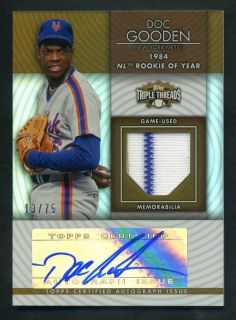 2012 Topps Triple Threads Dwight Doc Gooden Unity Jersey Auto /75