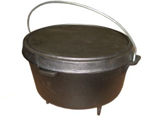 25L DUTCH OVEN CAST IRON BUSHCRAFT CAMPING COOKING POT BRAND NEW