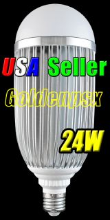 110V 240VAC 24W 24X1W Cool Pure White LED Frosted Cover E27 Light Bulb