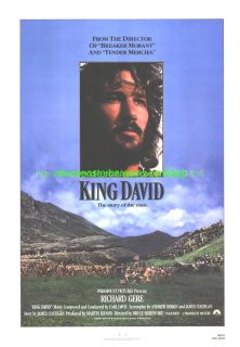 KING DAVID MOVIE POSTER 27x41 ORIGINAL RICHARD GERE 1985 STYLE A