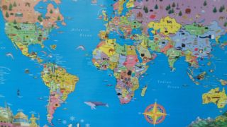 eeBoo Childrens World Map Geography Educational for Kids 23 5x35
