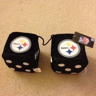 NFL Pittsburgh Steelers Plush Fuzzy Dice Auto Accessory