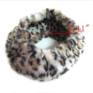 Leopard Faux Animal Fur Headband Ear Warmer Winter Ski Hair Band Head