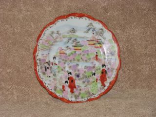 Vintage Geisha Girl Porcelain Small Dessert Plate 6 1 8 Handpainted