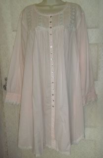 Eileen West Romantic Heirloom Short Cotton Lawn Gown Nightgown Robe 2X