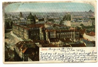 Antique Berlin Germany Birdseye View 1903 Postcard