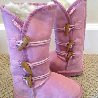 Emu Girls Pink Hip Button Kids Boots Size 8 24 UGG Uggs Style