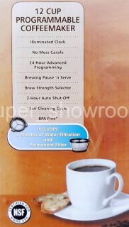  Coffee 12 Cup Programmable Brewer Pause n Serve Brewing Coffee Maker