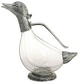 WHITEHILL DUCK DECANTER GLASS AND SILVER PLATED ★★★★★