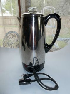 Retro Stainless Ultrex Percolator Electric Coffee Pot