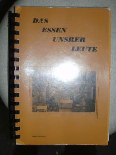 Ellis County KS Volga German Das Essen Unsrer Leute Cookbook 1976