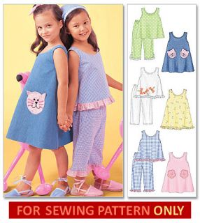 Sewing Pattern Makes Sundress Dress Top Pants Child 3 to 8 Girl