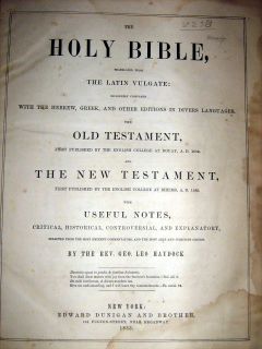 Antique Family Catholic Bible Haydock Douay Rheims RARE