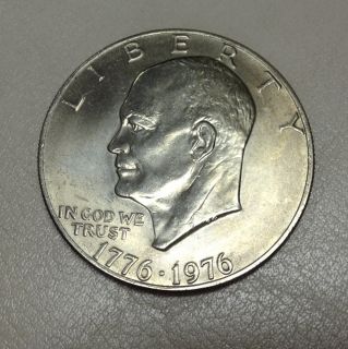  1976 Dwight D Eisenhower Bicentennial ONE DOLLAR SILVER 1 Piece Coin