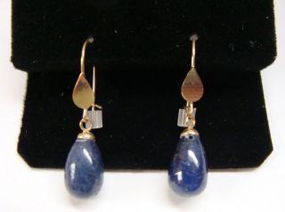 14 KT Gold Lapis Earrings New in Box Lot A