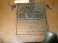 Warren Novelty Co El Toro Pinball Machine Coin Op Arcade Game Vintage