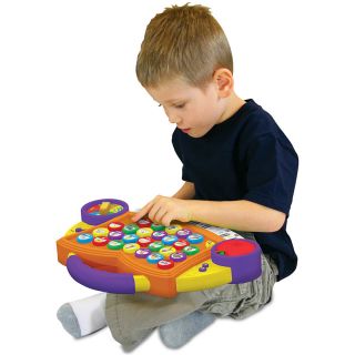 This exciting electronic toy features five fun games Letters & Numbers