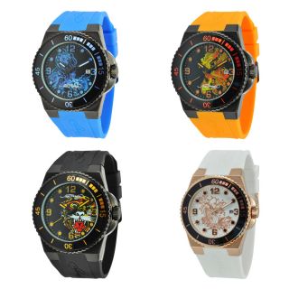 Ed Hardy Christian Audigier Immersion Mens Watch Tattoo Silicone