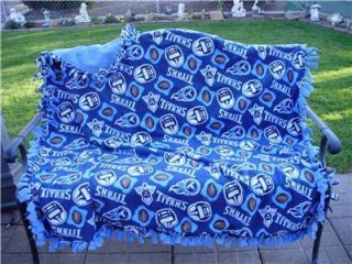 NFL Tennessee Titans Football Team Blue Double Panels Fleece Blanket