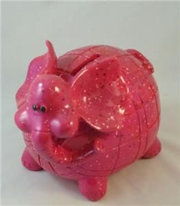 Unique Pink Elephant Ceramic Coin Bank Kids Piggy Bank