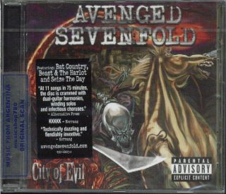 AVENGED SEVENFOLD, CITY OF EVIL. FACTORY SEALED CD. In English.