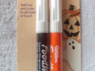  Halloween Food Writer Edible Color Markers Black Orange New