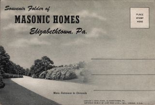 Masonic Homes Elizabethtown PA Vintage Souvenir Folder