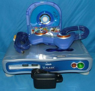 Vtech Vflash Home Edutainment System w Game AC Power Supply Mint
