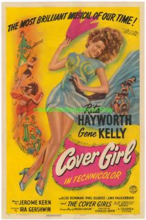 Cover Girl Movie Poster 1944 Rita Hayworth Paperbacked