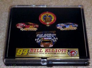 this is a beautiful bill elliott limited edition pin set that honors