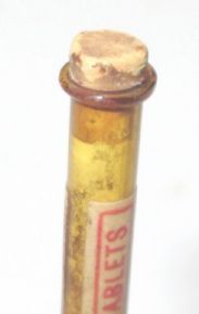 Antique Vintage GLASS MEDICINE VIAL Bottle CORK Eli Lilly POISON