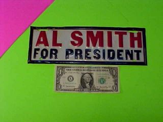 RARE Al Smith for President Lic Plate 1920s 