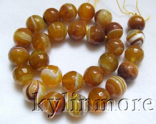 8se09482a 14mm agate faceted round b eads 15 5