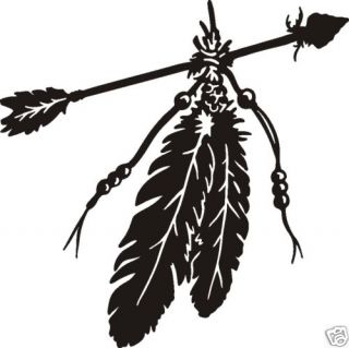  Pair of Eagle Feathers Indian Decal