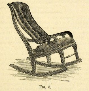 1873 Print Victorian Elysian Rocker Chair Furniture Chas. M. OHara