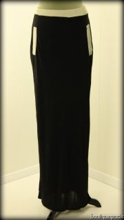 Emanuel UNGARO Italy Knitwear Long Black Skirt Size 40