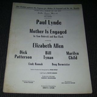  Program Mother is Engaged Paul Lynde Elizabeth Allen & More