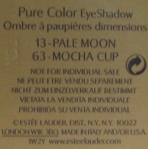  Pure Color Eyeshadow Duo Pale Moon Mocha Cup New 