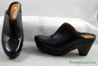 Earthies Womens Freiburg Clogs Mules Heels Shoes 8 5 B Black Leather