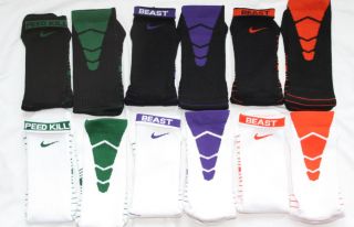 Nike Elite Football Performance Crew Socks 1 Pair L 8 12 Purple Orange