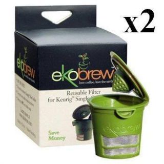 Ekobrew Green Reusable Refillable K Cup Pod Filter for Keurig