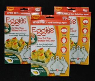 18 New Eggies Hard Boiled Egg Cookers as Seen on TV