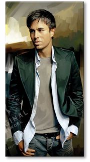 mixed media artwork of enrique iglesias giclee with oil and