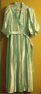 Miss Elaine Robe and Goddess Gown Nightgown Set Light Blue Satin