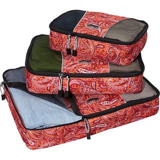  Packing Cubes   3pc Set   Red Paisley