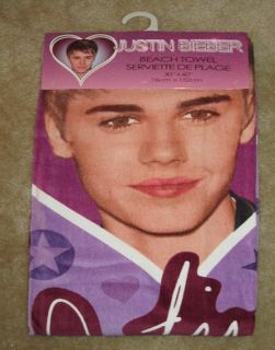 New 2011 Design Licensed Justin Bieber Hearts 30x60 Gift Towel Bath
