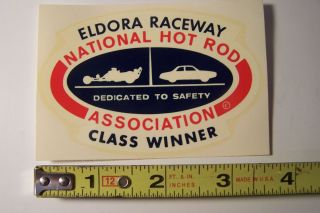 Original water transfer dragstrip decal  Eldora Raceway NHRA
