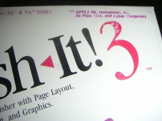 Publish It! 3 Timeworks Apple II 2 II+ IIc IIe 2e 2c Computer Vintage